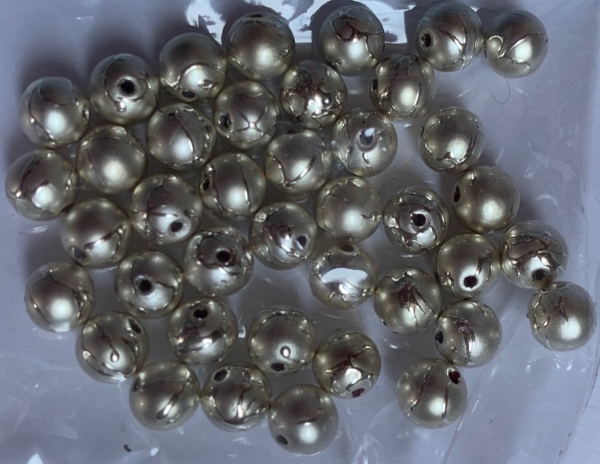 Zierperlen mit Struktur, silber